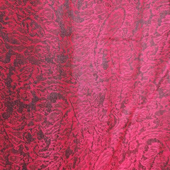 Cashmere & Silk Burgundy Red Pashmina Shawl Tassels Paisley Reversible Gorgeous - Picture 2 of 9